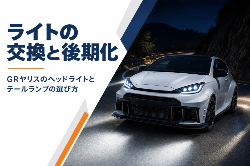 GRヤリスのヘッドライトとテールランプの交換を解説する記事のアイキャッチ