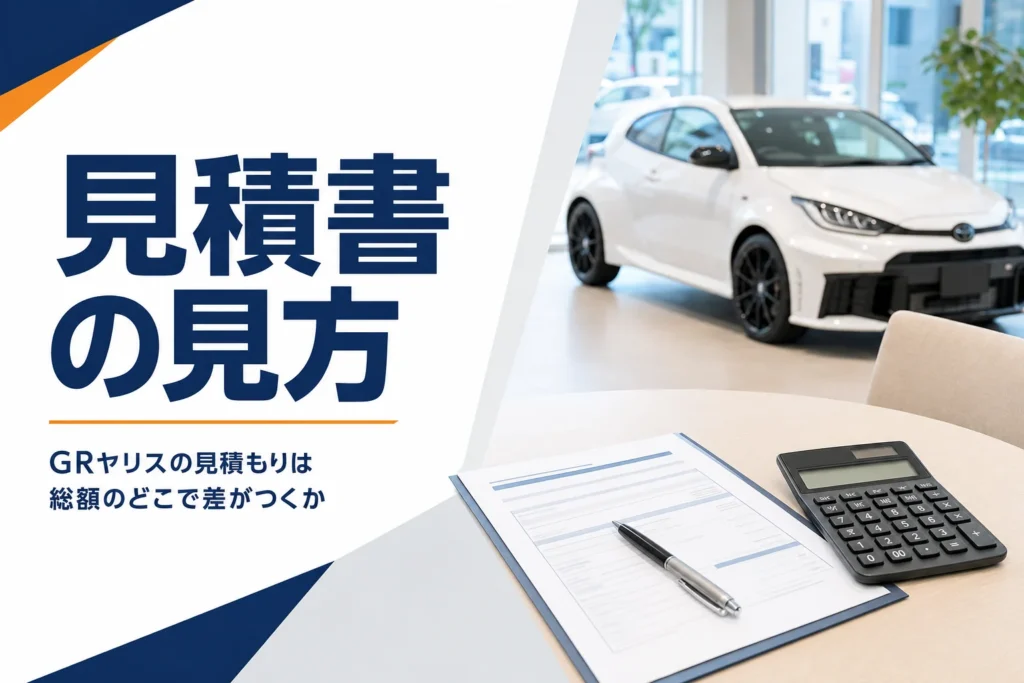 GRヤリスの見積もりの見方を解説する記事のアイキャッチ