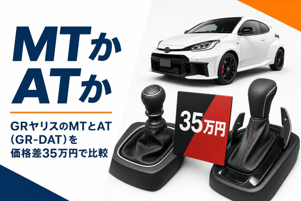 GRヤリスの6MTと8ATの価格差を示したアイキャッチ